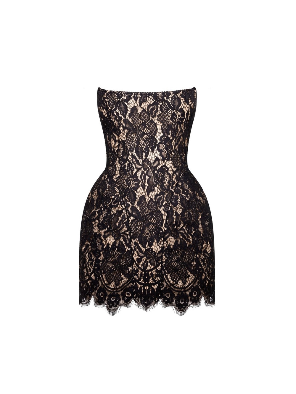 MILLA Fitted black lace mini dress